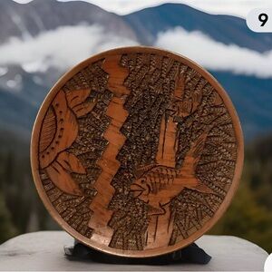 Brazil Pottery Native Artisan Ceramic Fish Nautical Plate OOAK RARE VTG 11.75"